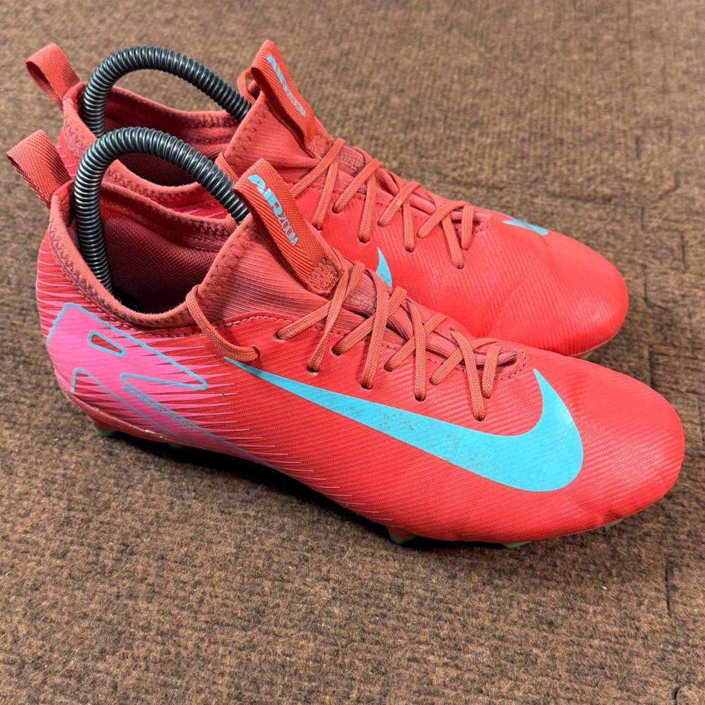 Nike Air Zoom Mercurial Kids Soccer Cleats Bright Crimson Blue FQ8392-800 6Y B+